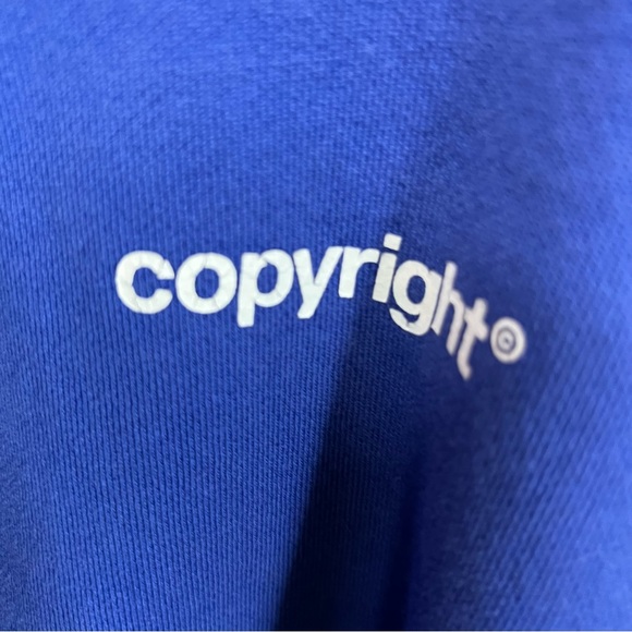 COPYRIGHT Blue Hooded Graphic Sweatshirt, M - Picture 10 of 11